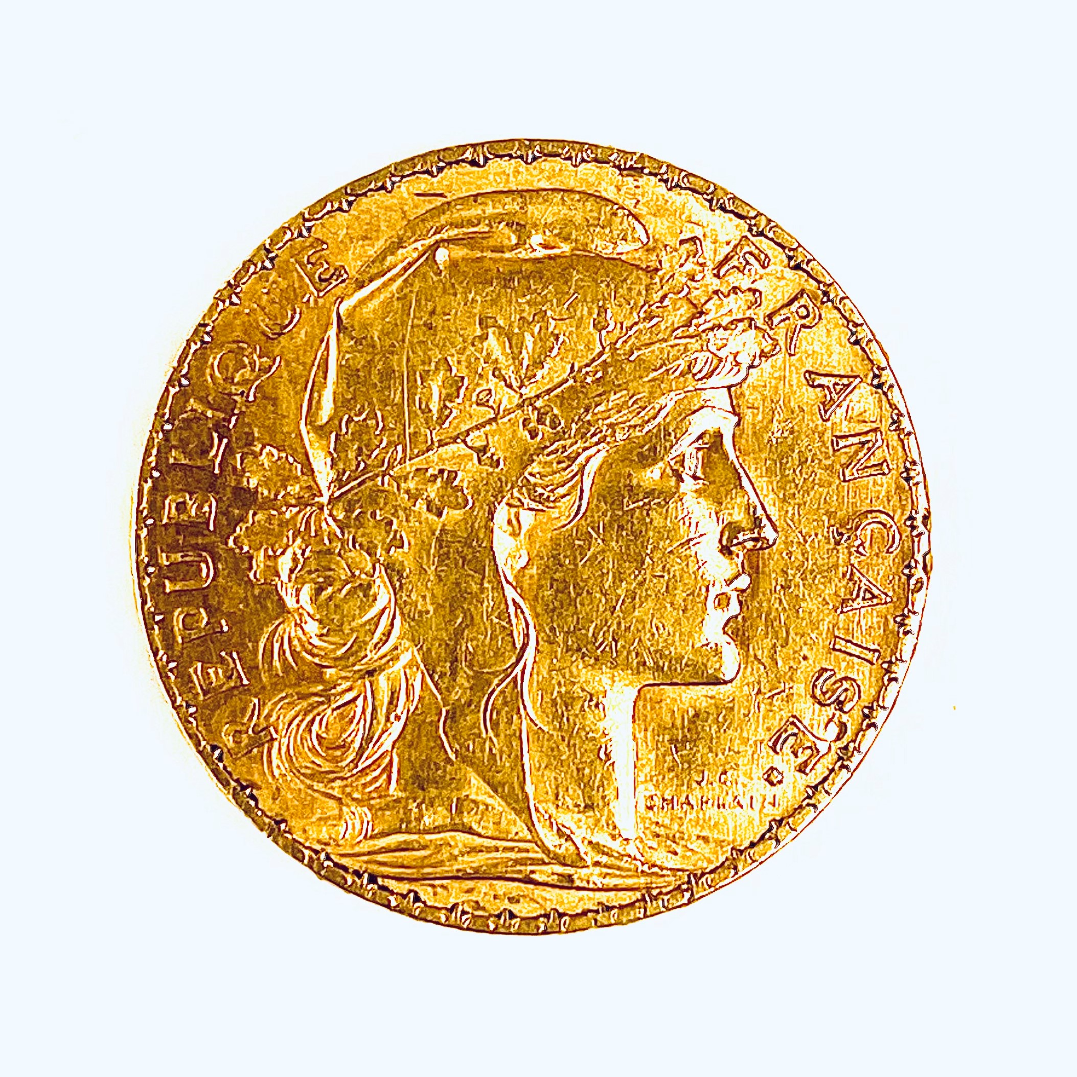 16. Zlatá mince, Francie 1913, 20 franků